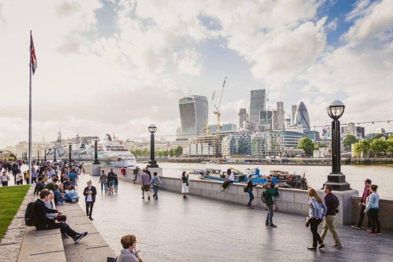 dagje uit Londen — uitzicht over de Theems en skyline